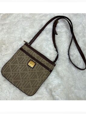 Lauren Ralph Lauren Signature Logo Canvas Crossbody Bag Authentic